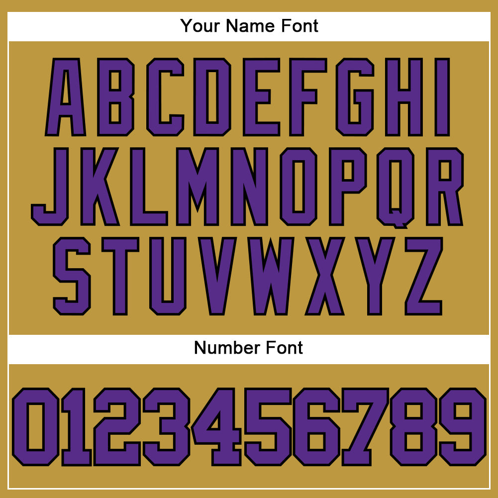 Custom Old Gold Purple-Black Authentic Baseball Jersey view 5
