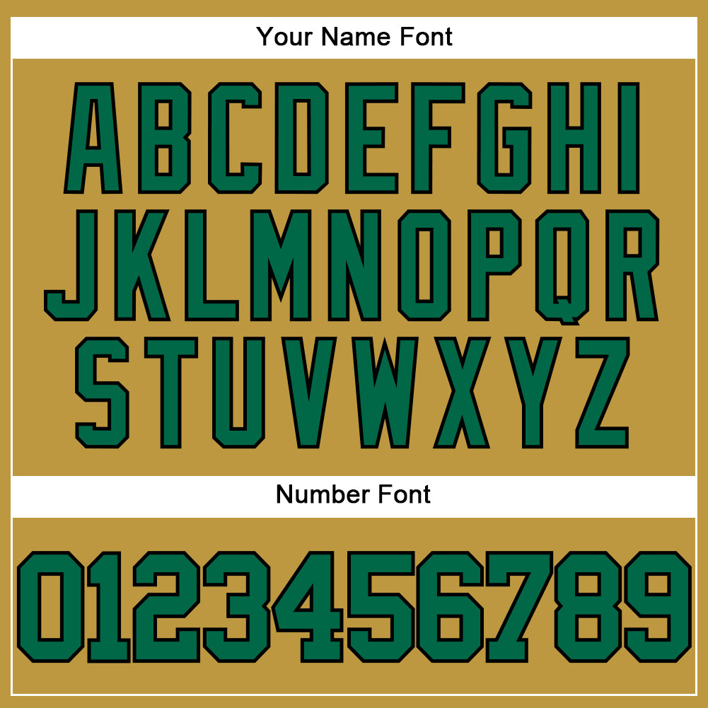 Custom Old Gold Kelly Green-Black Authentic Baseball Jersey view 5