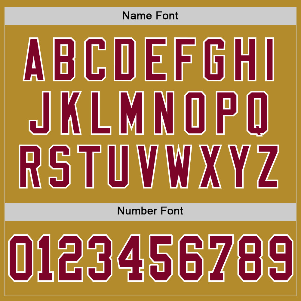 Custom Old Gold Maroon-White Mesh Authentic Throwback Football Jersey view 4