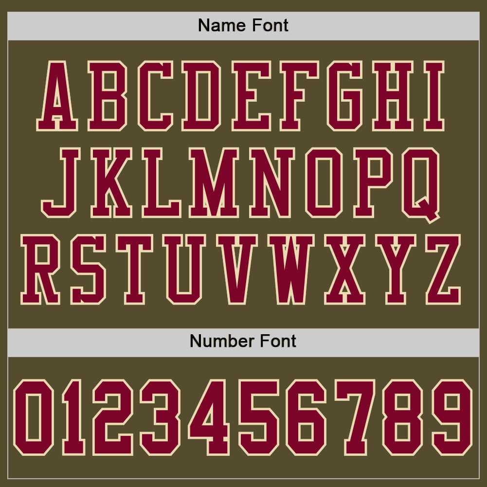 Custom Olive Maroon-Cream Mesh Authentic Salute To Service Football Jersey view 4