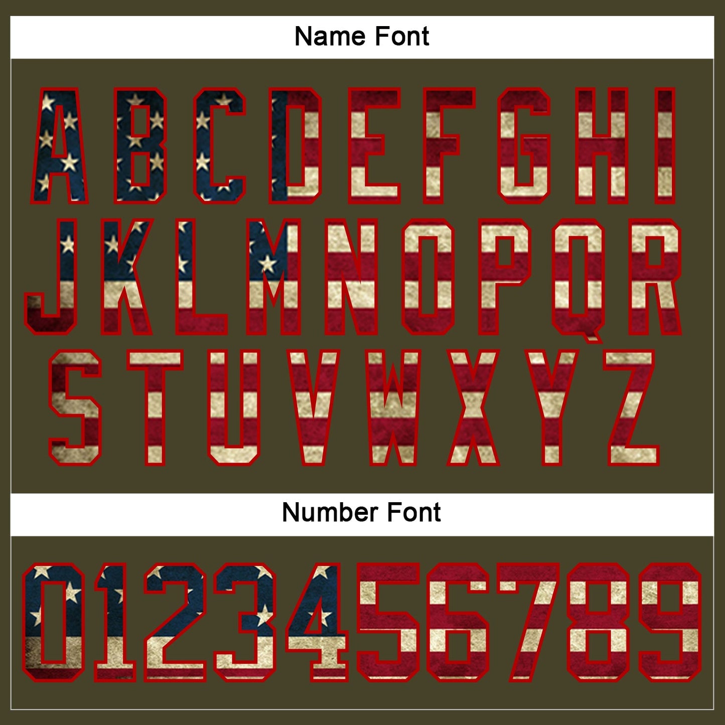 Custom Olive Vintage USA Flag Red-Cream Salute To Service Hockey Lace Neck Jersey view 5