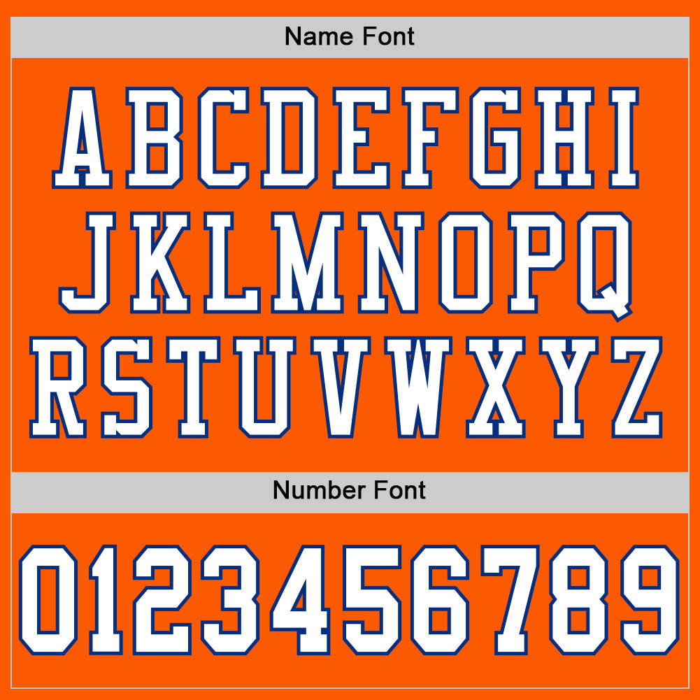 Custom Orange White-Royal Mesh Authentic Throwback Football Jersey view 4