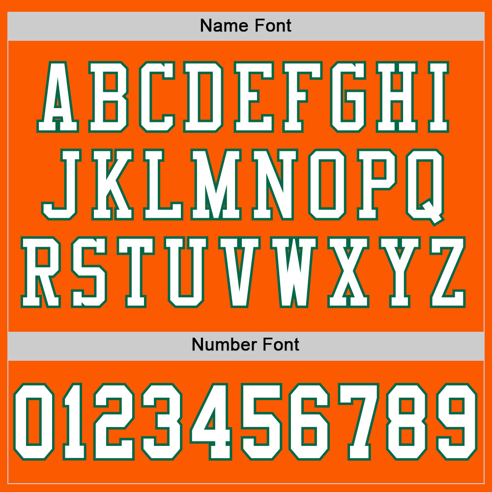 Custom Orange White-Kelly Green Mesh Authentic Throwback Football Jersey view 4