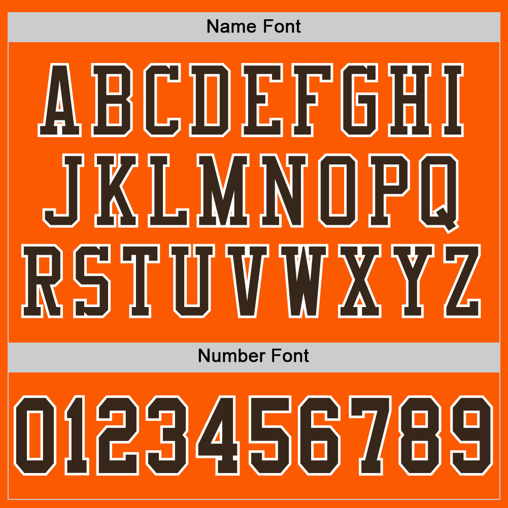 Custom Orange Brown-White Mesh Authentic Throwback Football Jersey view 4