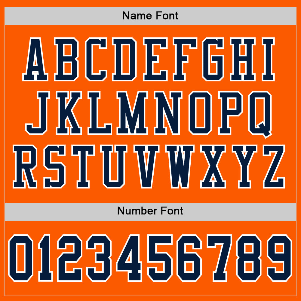 Custom Orange Navy-White Mesh Authentic Football Jersey view 4