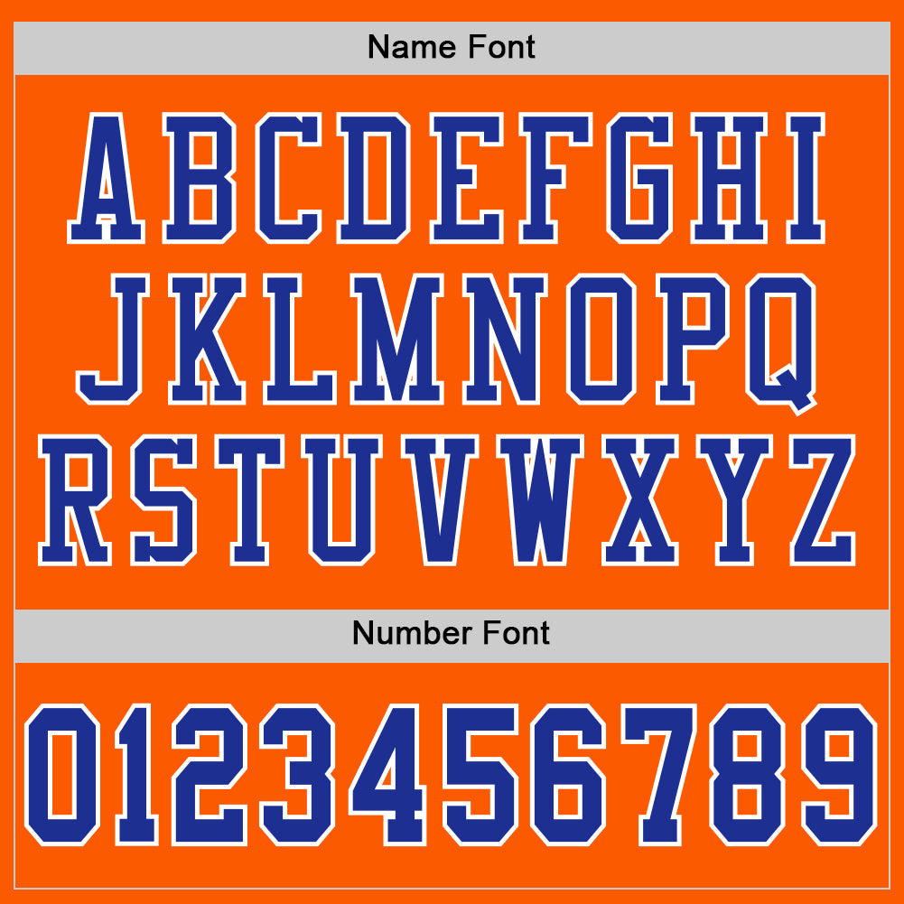 Custom Orange Royal-White Mesh Authentic Football Jersey view 4