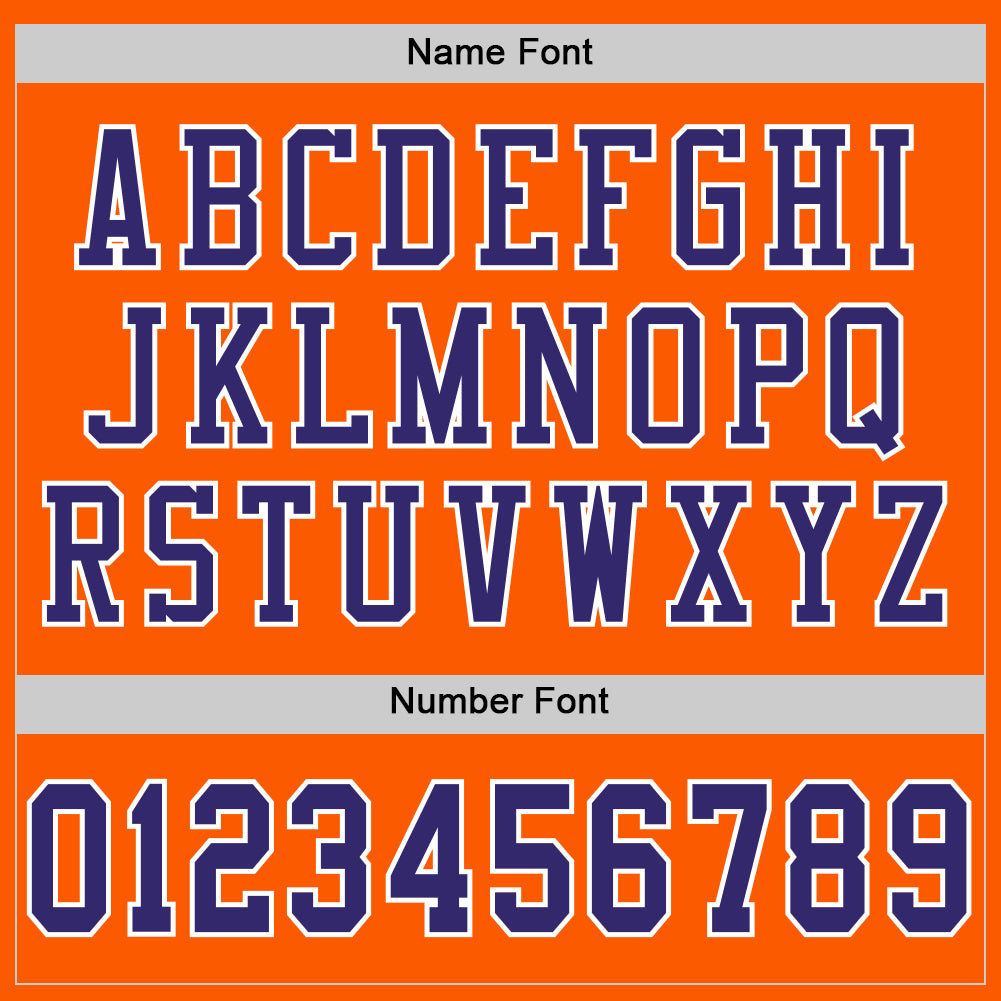 Custom Orange Purple-White Mesh Authentic Football Jersey view 4