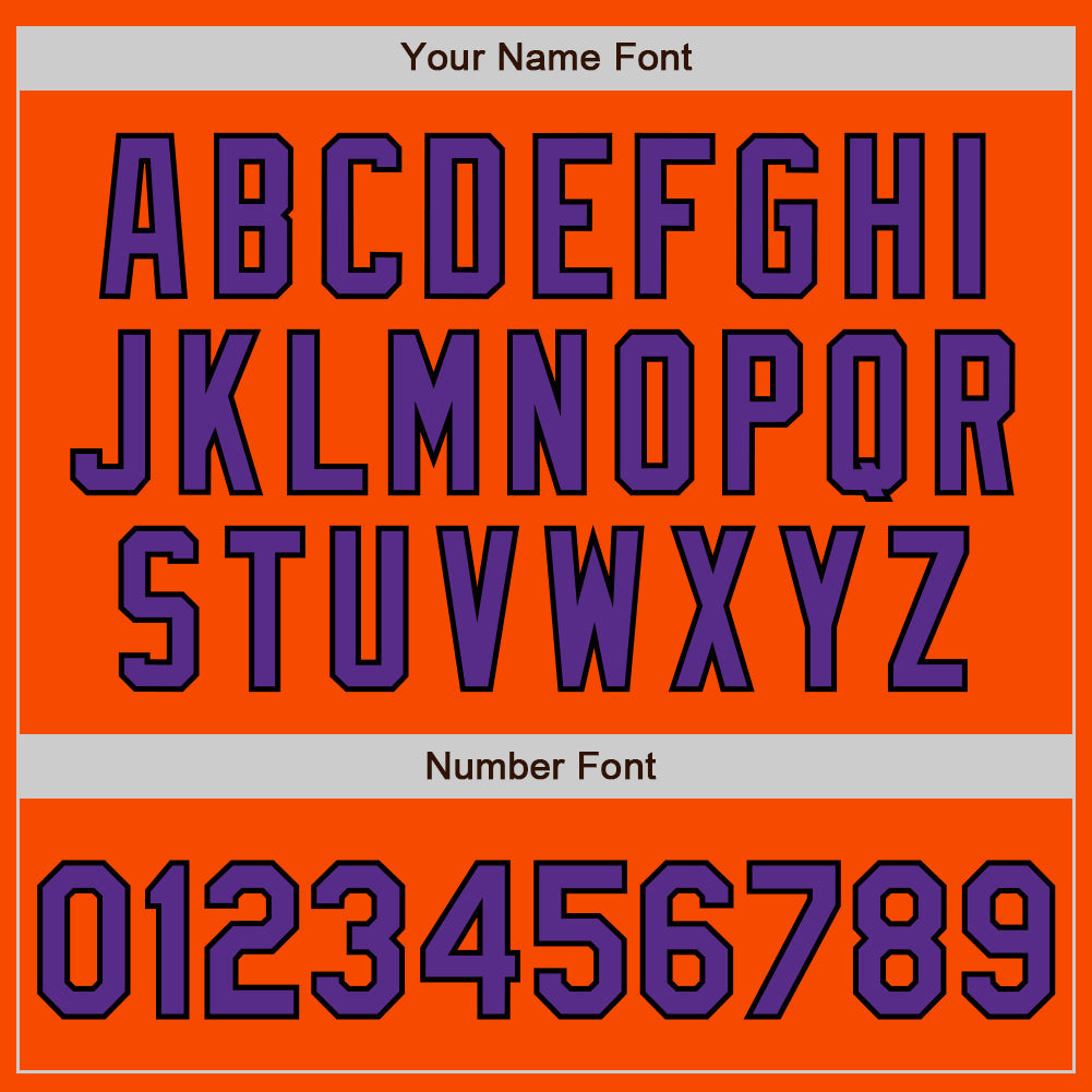 Custom Orange Purple-Black Authentic Baseball Jersey view 5