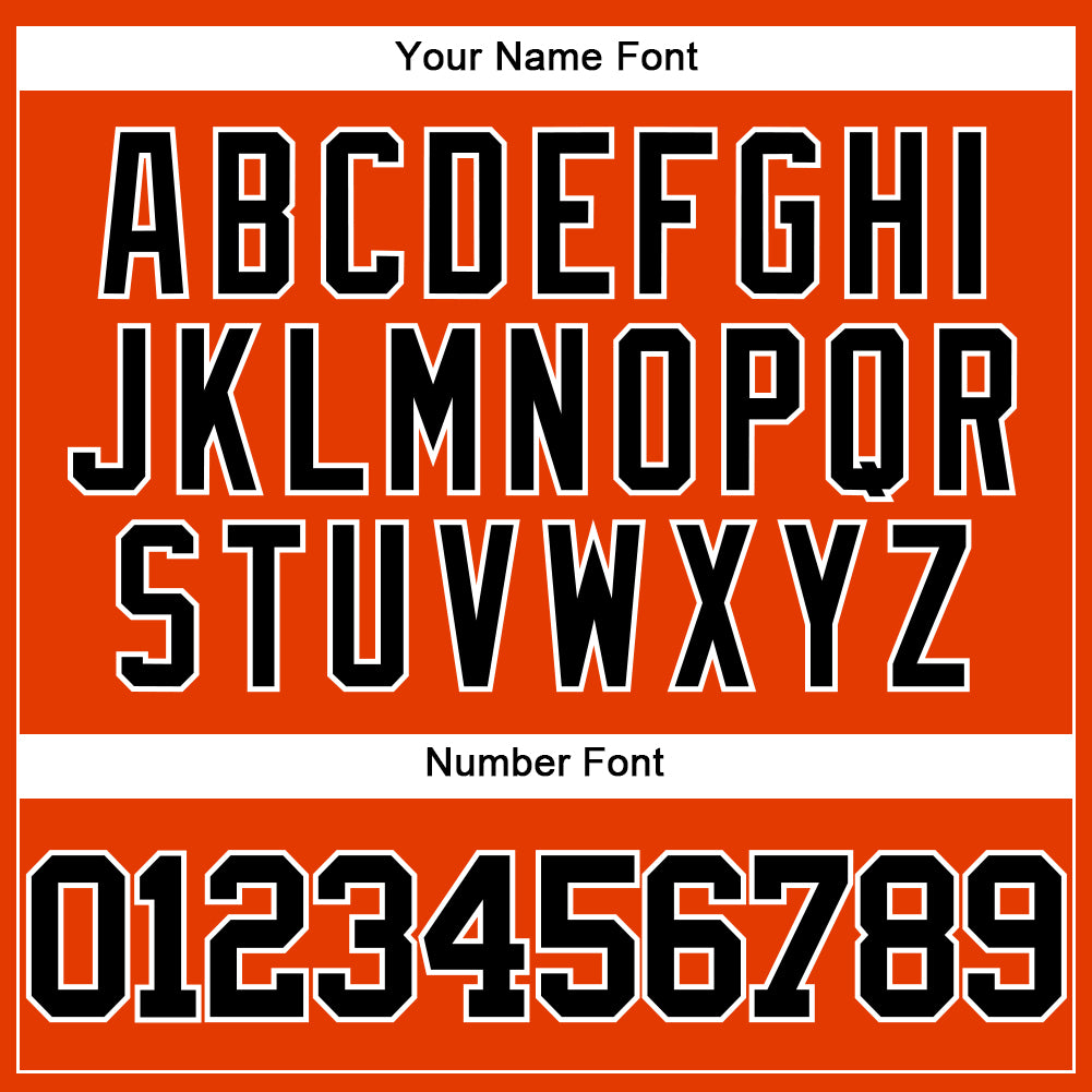 Custom Orange Black-White Authentic Baseball Jersey view 5
