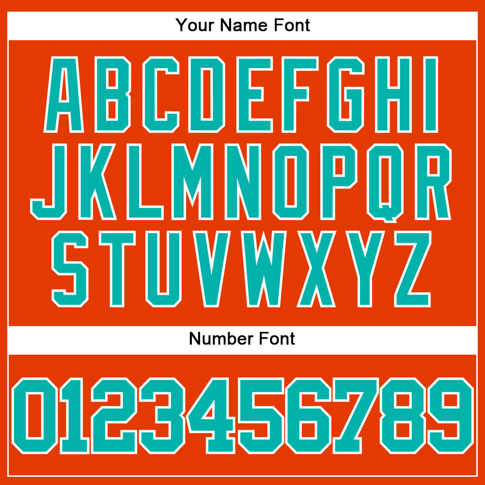 Custom Orange Aqua-White Authentic Baseball Jersey view 5