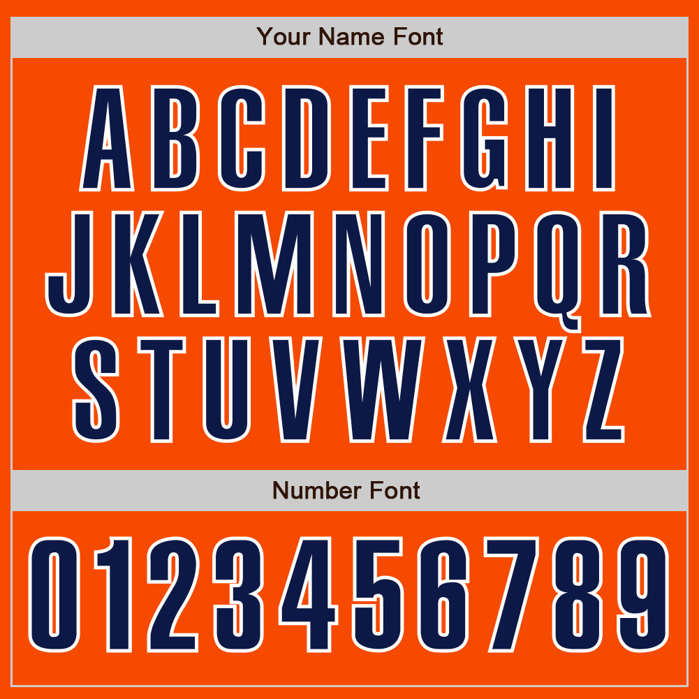 Custom Orange Navy-White Authentic Baseball Jersey view 5