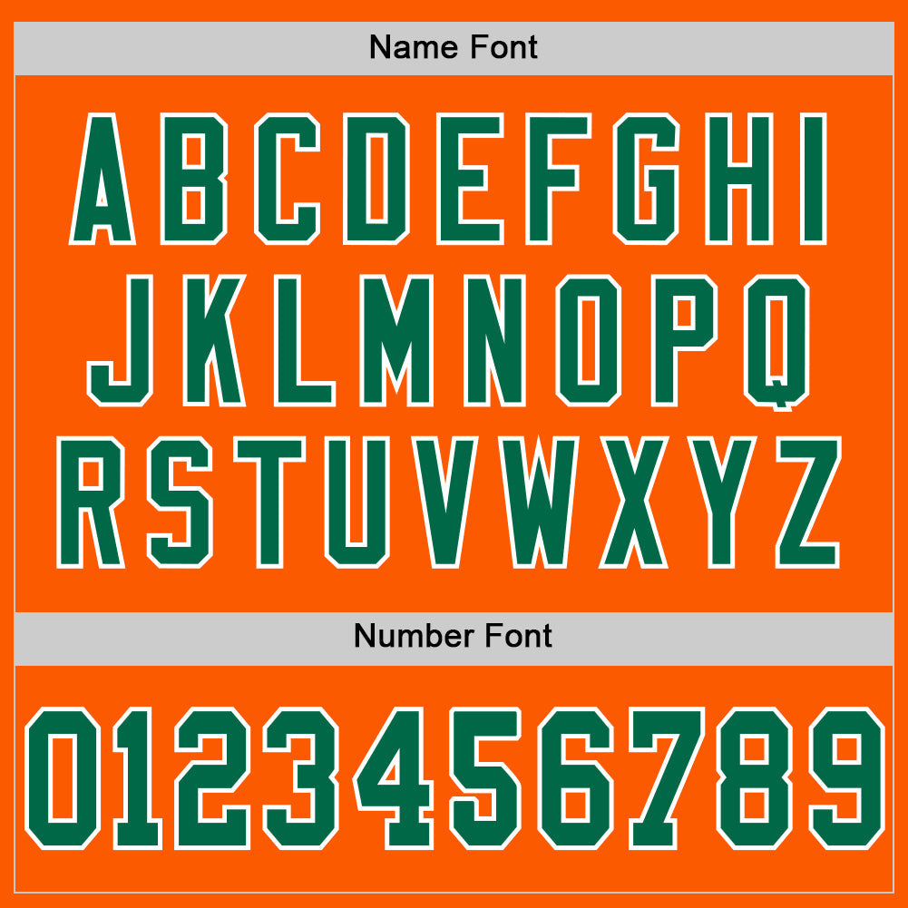 Custom Orange Kelly Green-White Mesh Authentic Throwback Football Jersey view 4