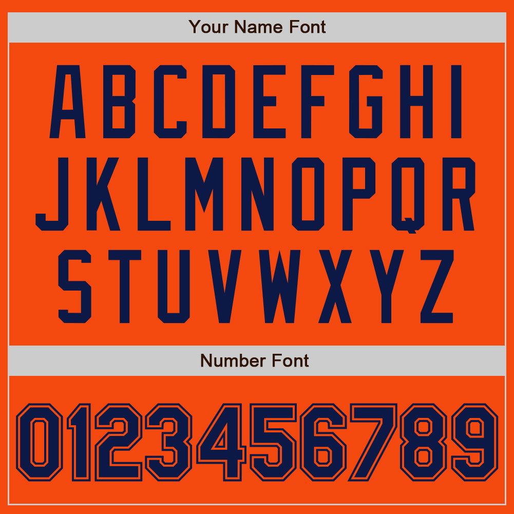 Custom Orange Navy Authentic Baseball Jersey view 8