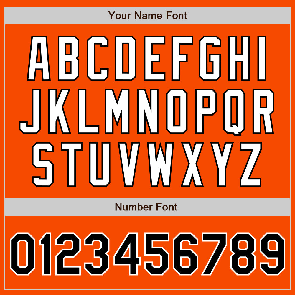 Custom Orange Black-White Authentic Baseball Jersey view 5