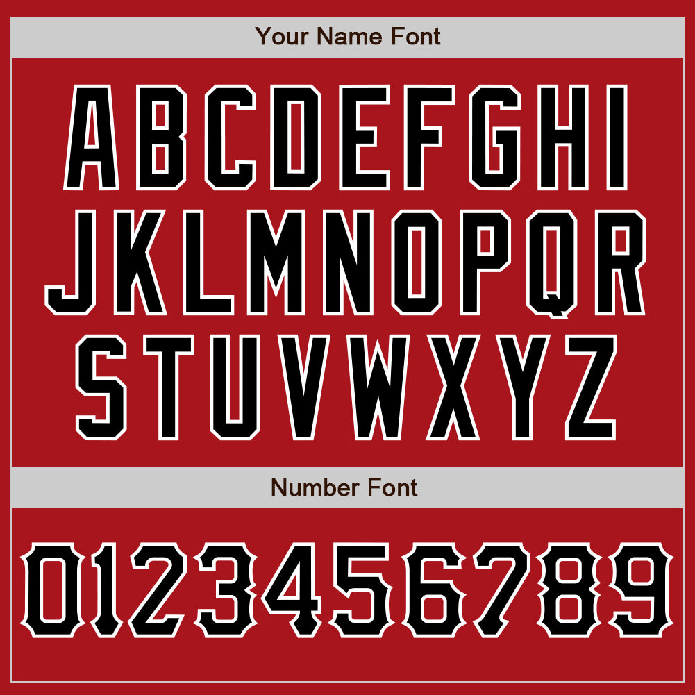Custom Red Black Pinstripe Black-White Authentic Baseball Jersey view 7