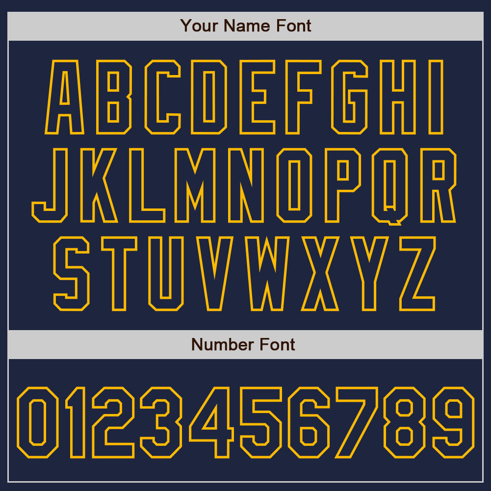 Custom Navy-Gold Classic Vertical Stripe Fluid Liquid Texture Authentic Baseball Jersey view 5