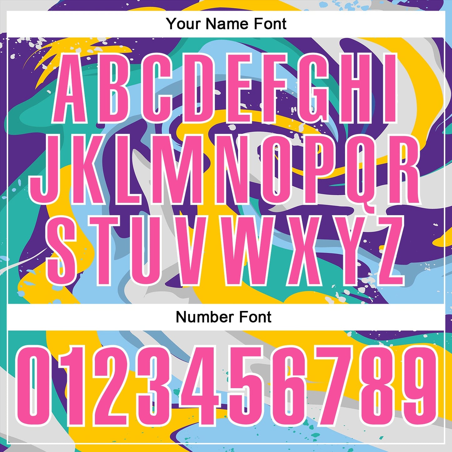Custom Purple Pink Yellow-Aqua 3D Bowling Splash Ink Performance Polo Shirt view 5