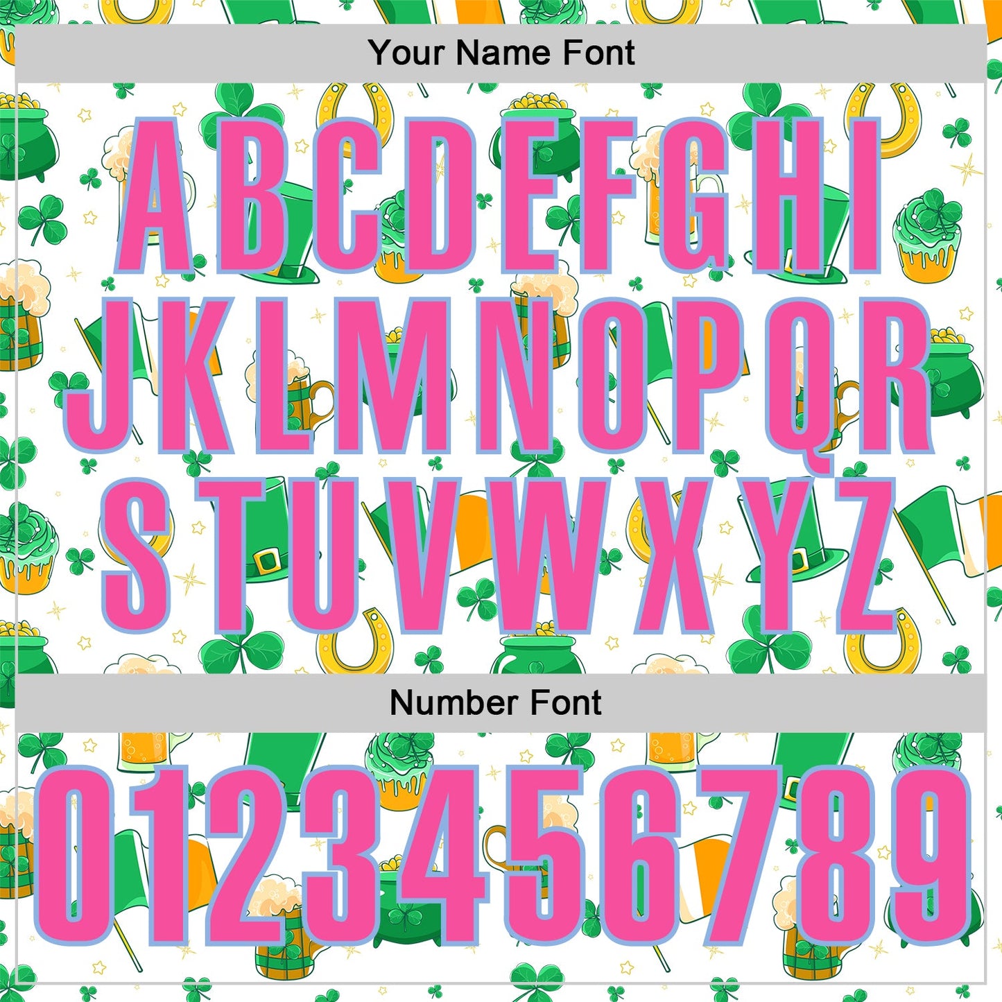 Custom White Pink-Light Blue 3D St. Patrick's Day Shamrock Beer Performance Polo Shirt view 5