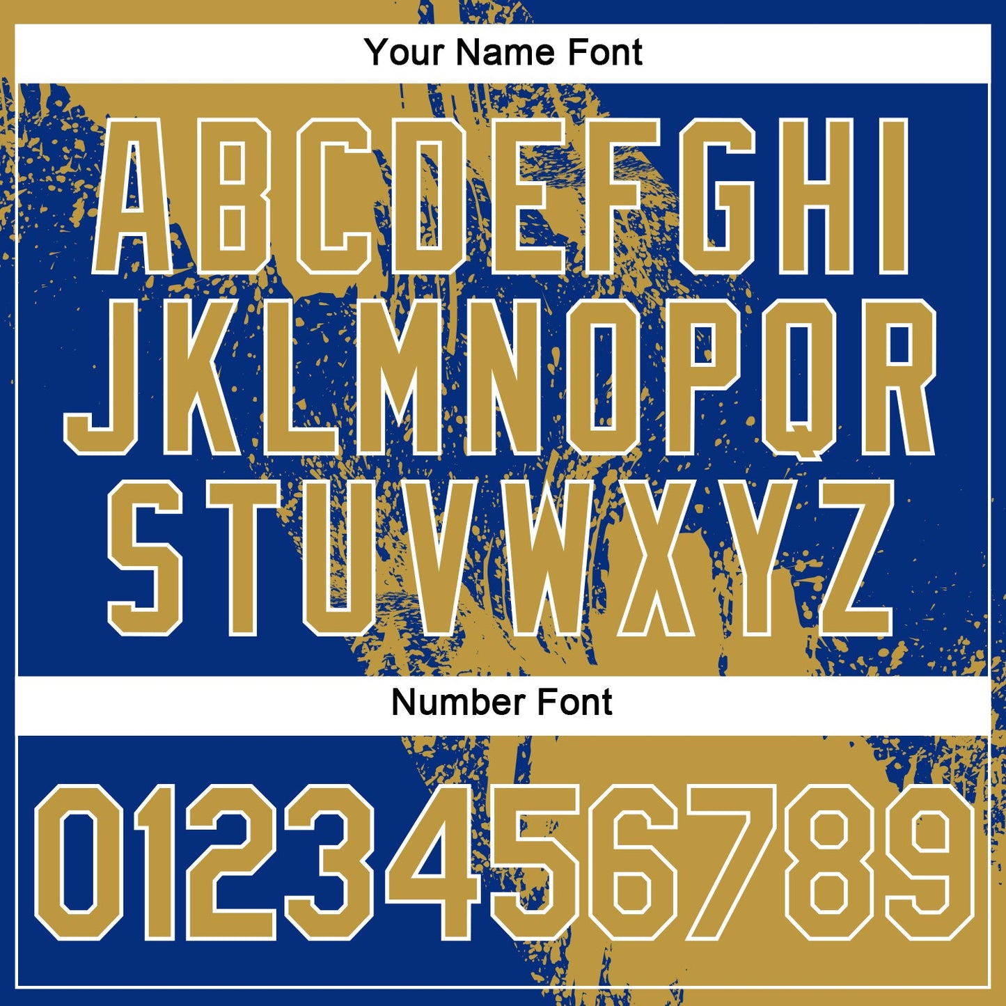 Custom Old Gold Royal-White 3D Pattern Design Abstract Brush Stroke Performance Polo Shirt view 5