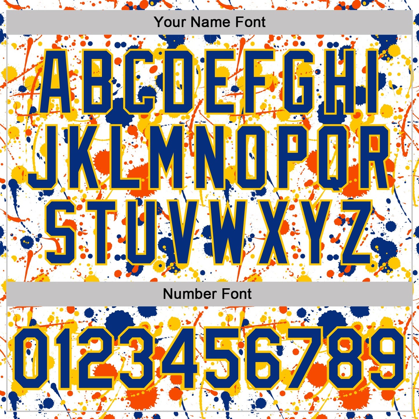 Custom Graffiti Pattern Royal White Orange-Yellow Vibrant Multi-Color Abstract Splatter Performance Polo Shirt view 5