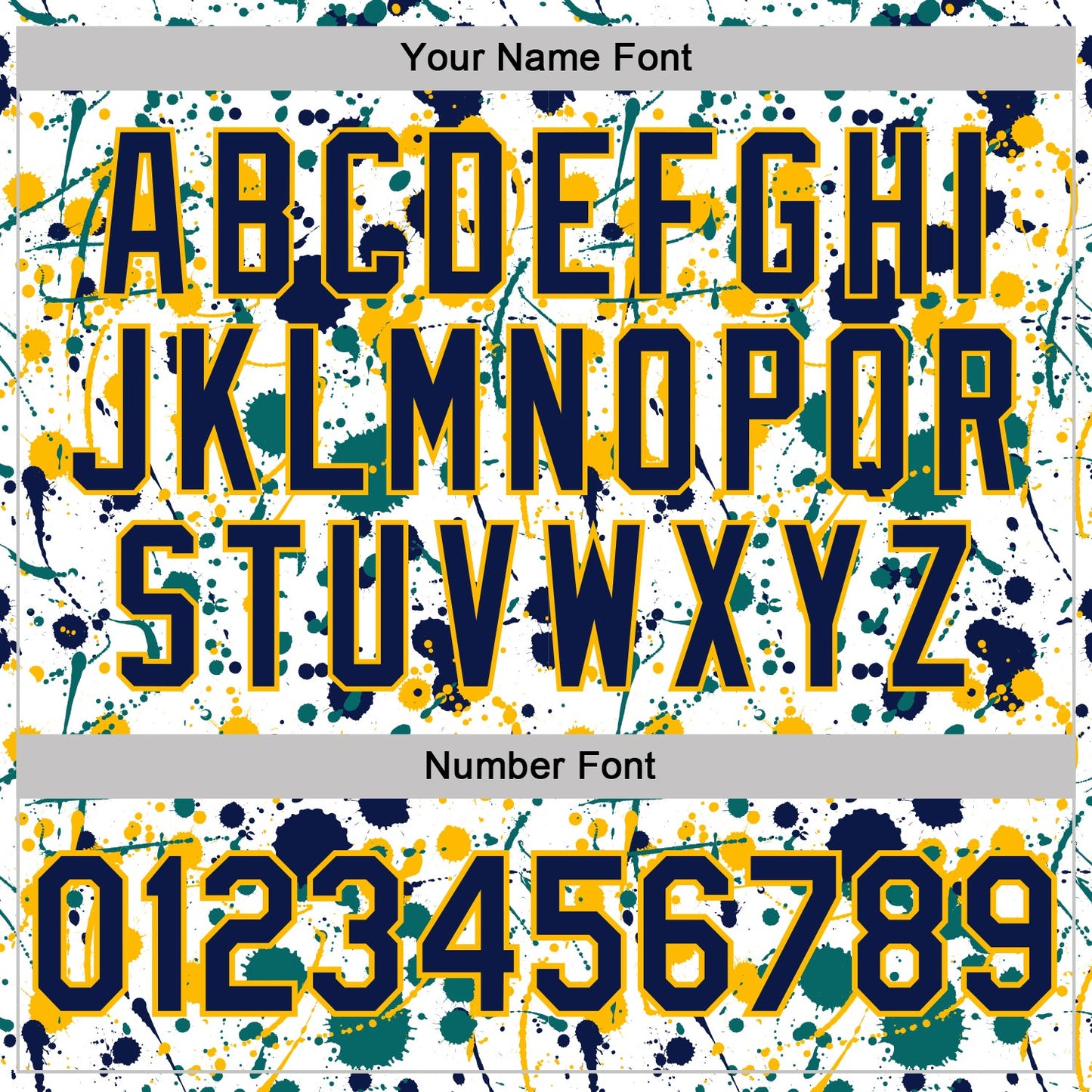Custom Graffiti Pattern Navy White Teal-Gold Vibrant Multi-Color Abstract Splatter Performance Polo Shirt view 5