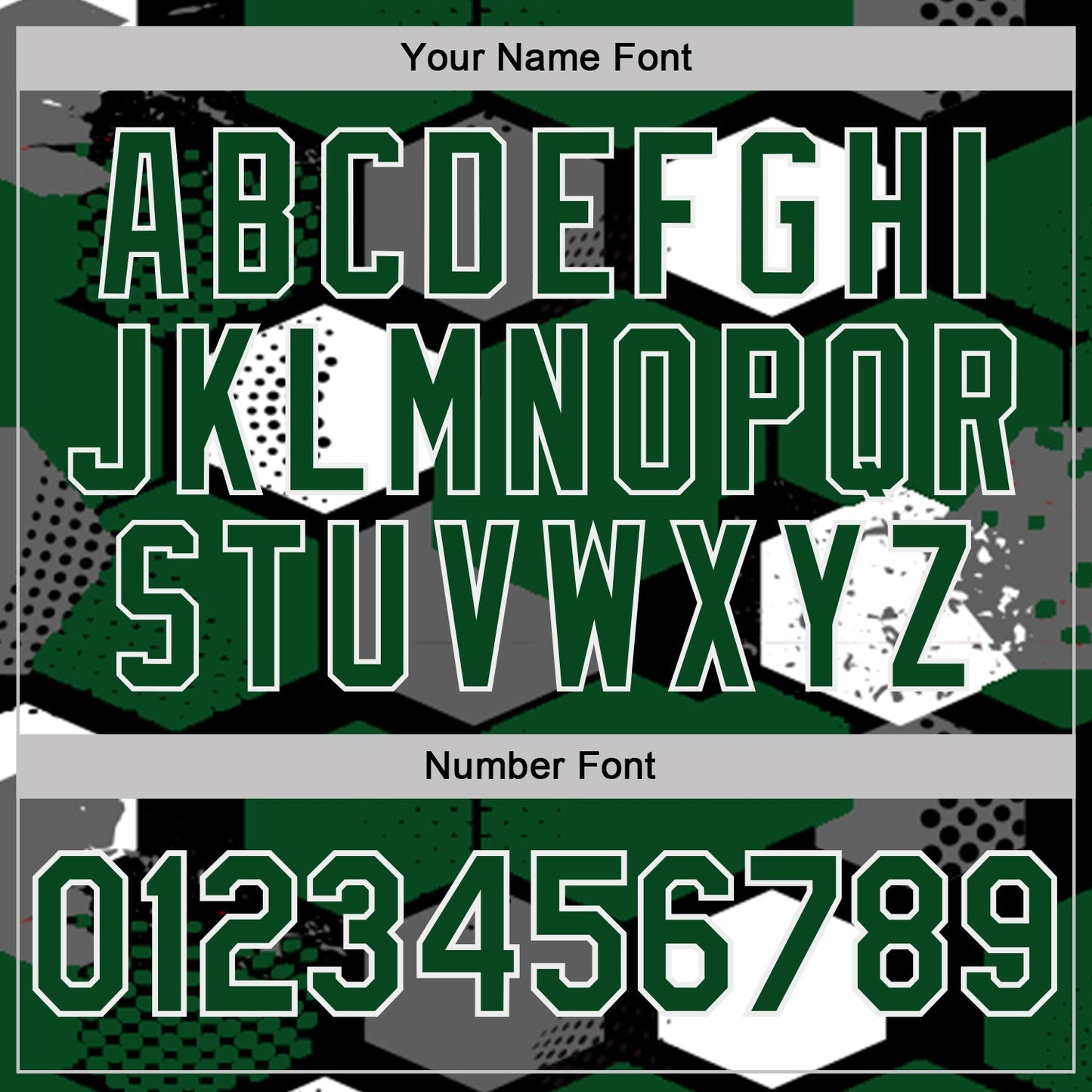 Custom Green Black Gray-White Modern Geometric Tech Hexagon Grid Performance Polo Shirt view 5