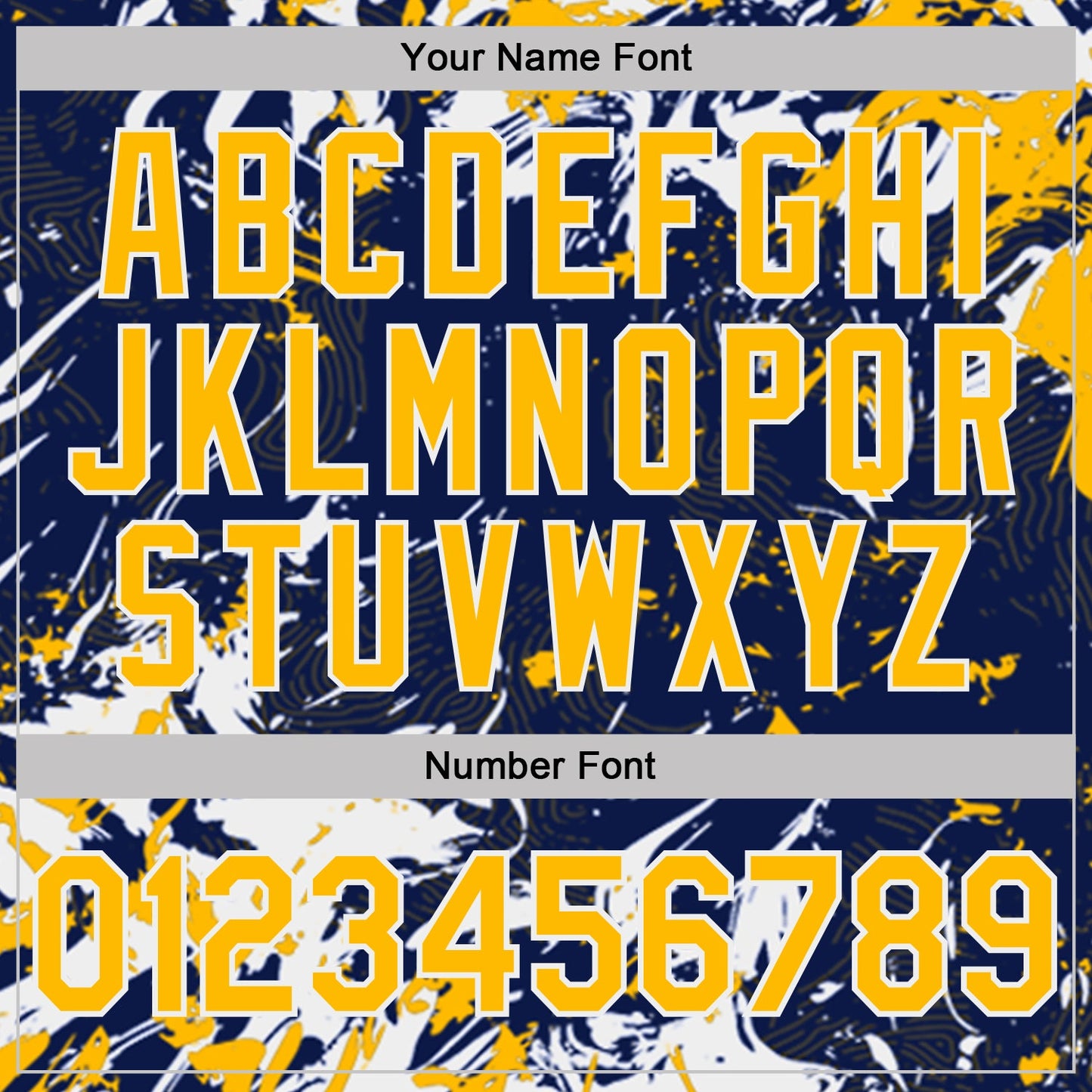 Custom Navy Gold-White Dynamic Splatter Brush Stroke Performance Polo Shirt view 5