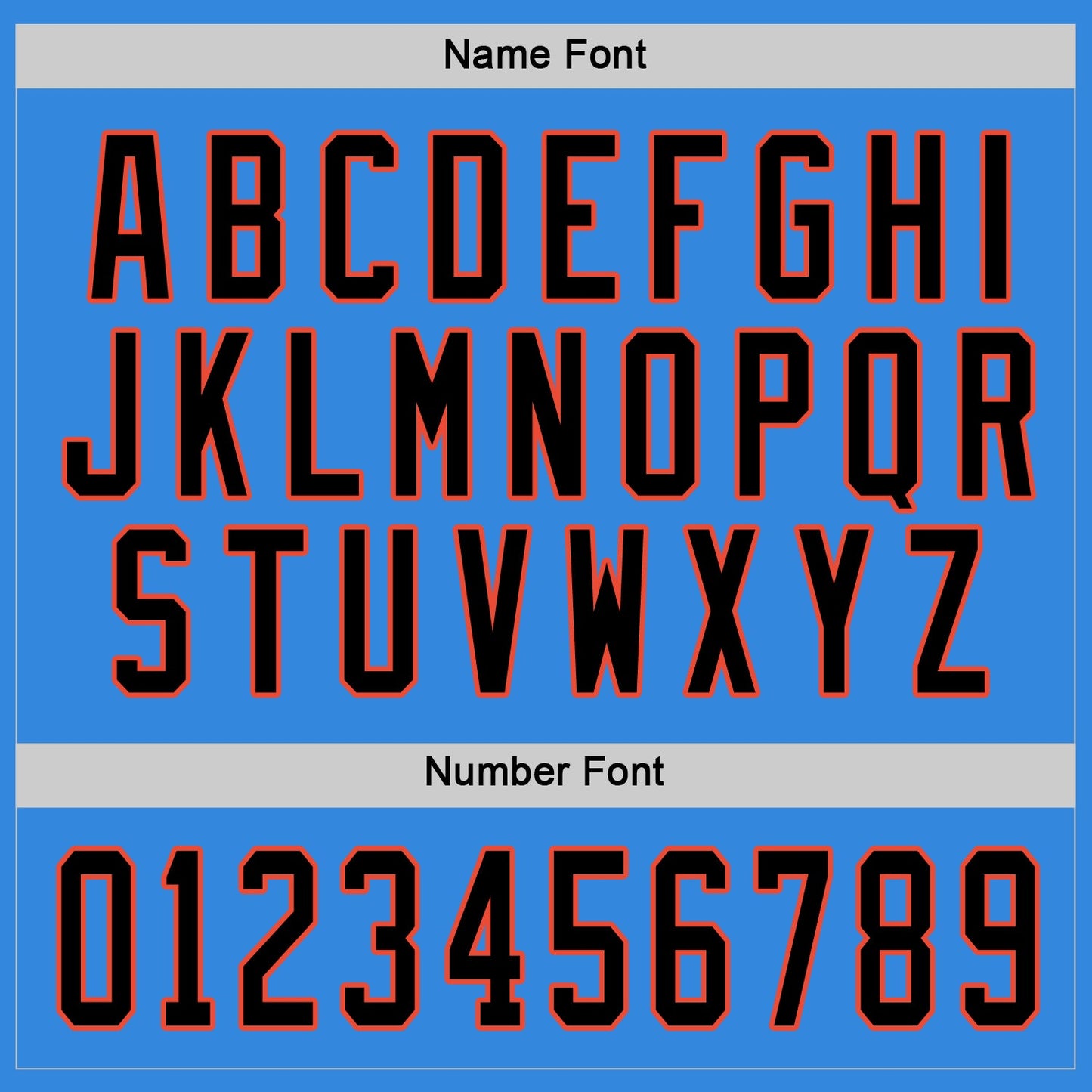 Custom Powder Blue Black-Orange Hockey Jersey view 4