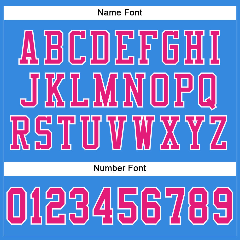 Custom Powder Blue Hot Pink-White Mesh Authentic Football Jersey view 4