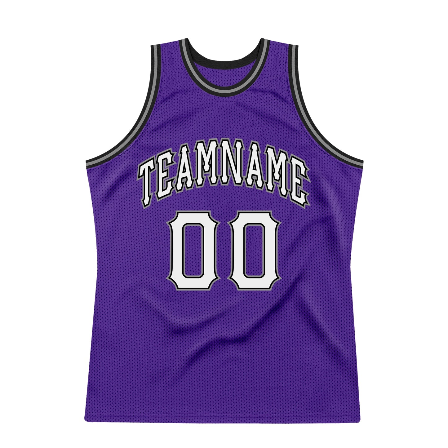 Custom Purple White-Black Authentic Throwback Basketball Jersey view 7