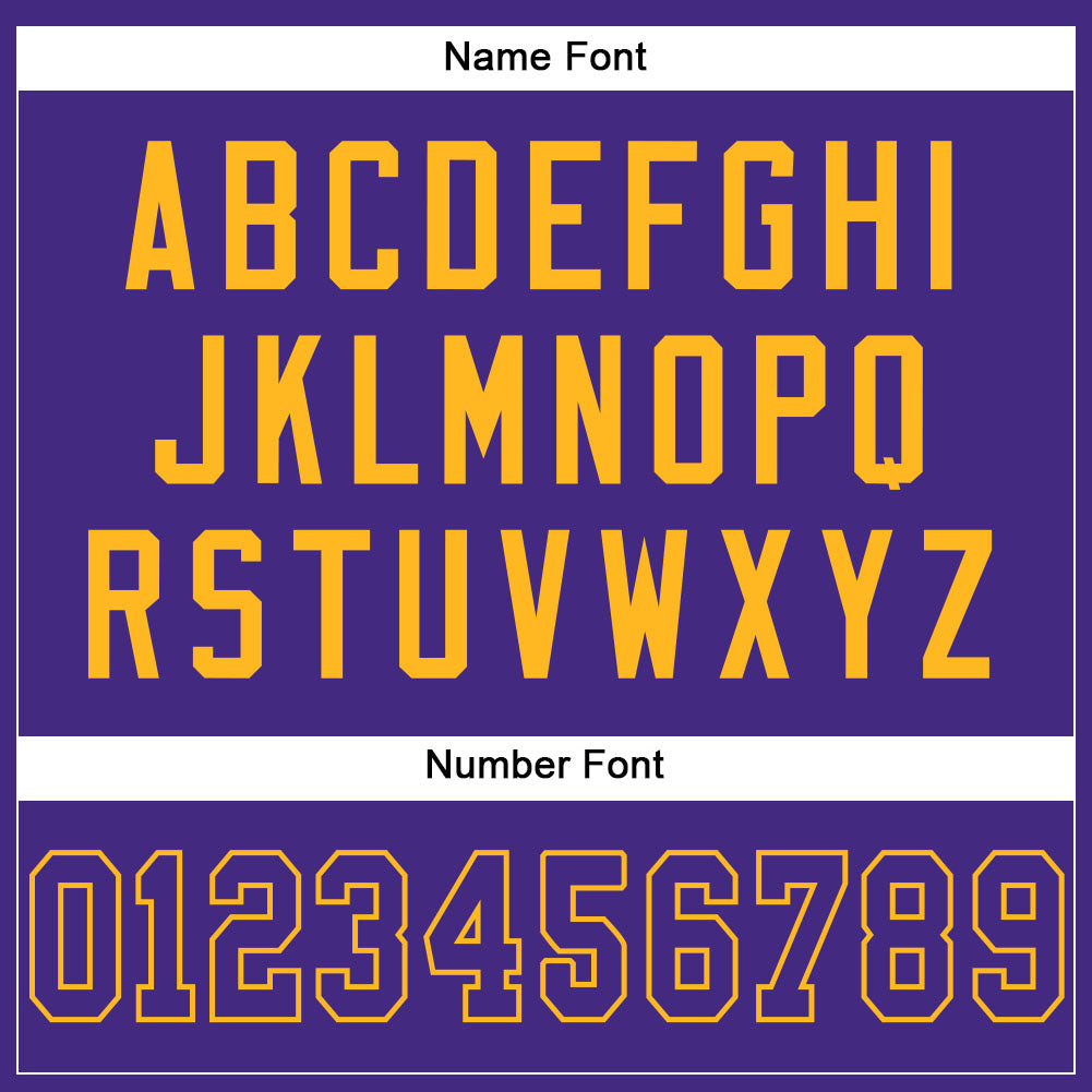 Custom Purple Purple-Gold Mesh Authentic Football Jersey view 4