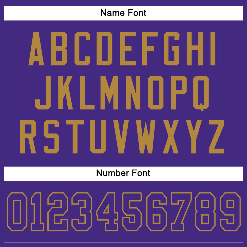 Custom Purple Purple-Old Gold Mesh Authentic Football Jersey view 4
