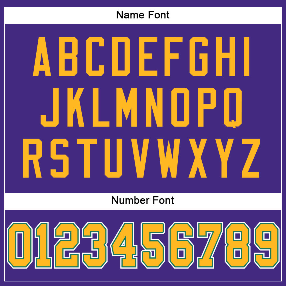 Custom Purple Gold-Kelly Green Mesh Authentic Football Jersey view 4