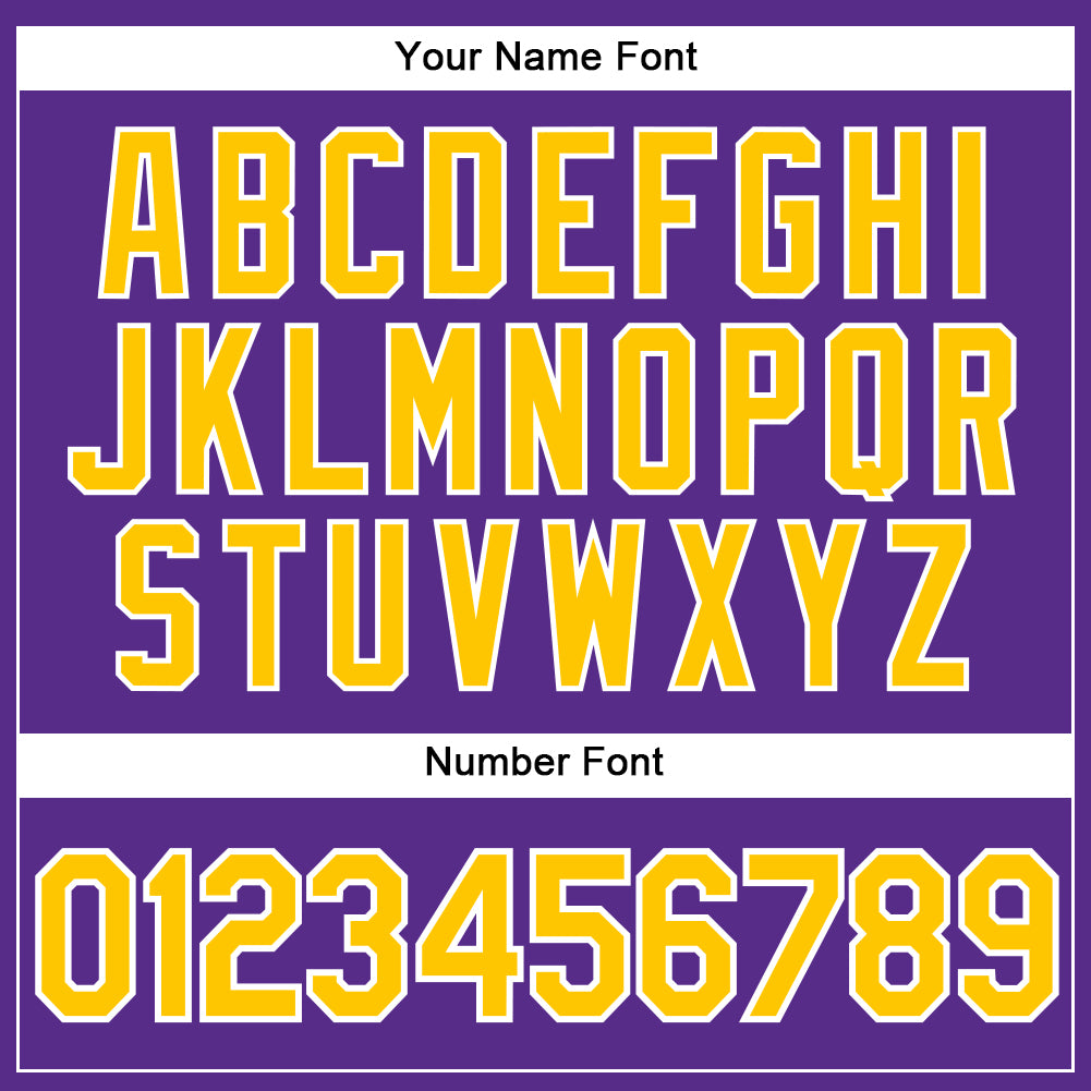 Custom Purple Gold-White Authentic Sleeveless Baseball Jersey view 4