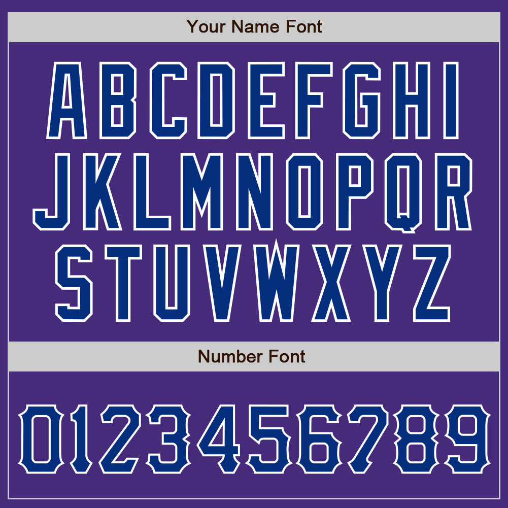 Custom Purple Royal-White Authentic Baseball Jersey view 5