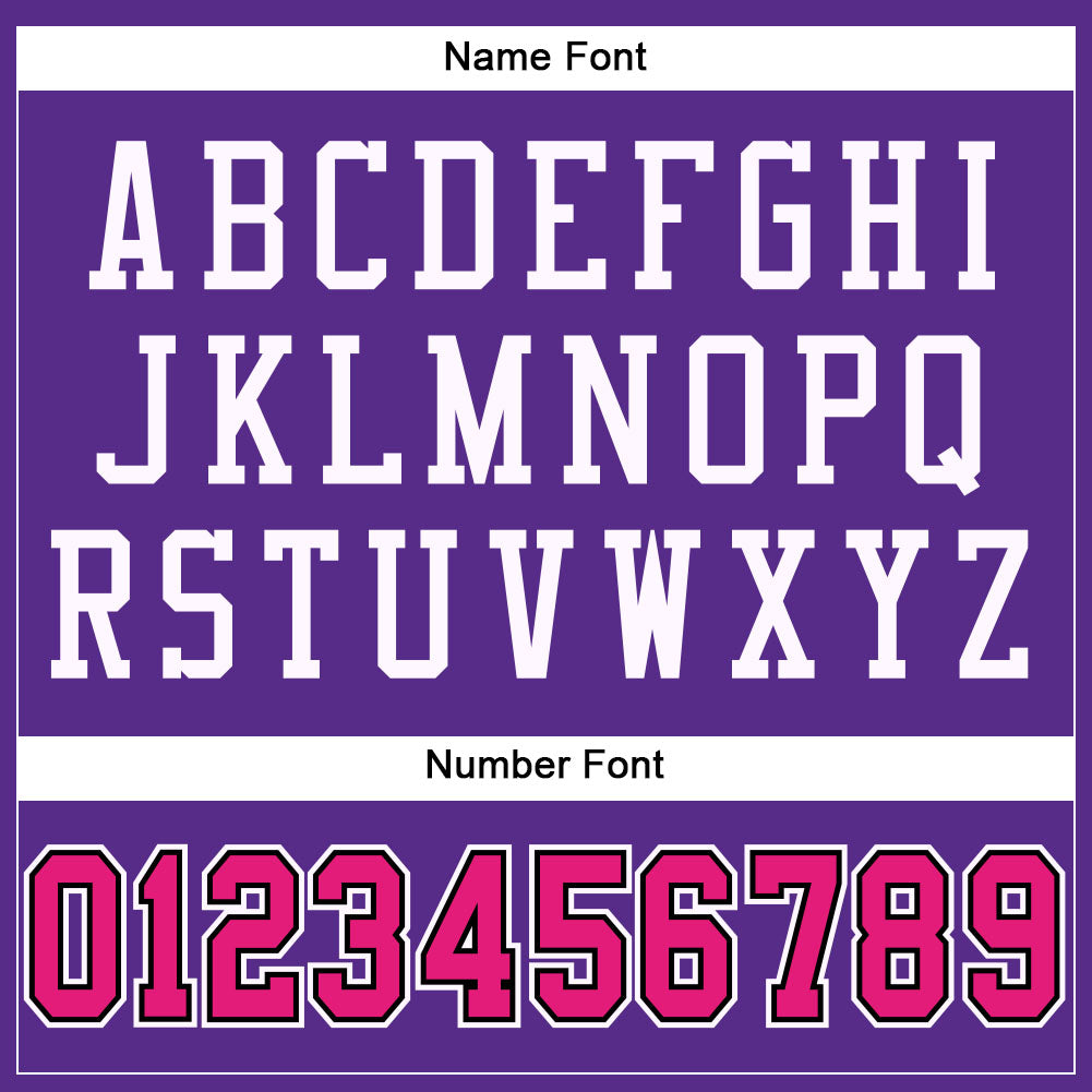 Custom Purple Hot Pink-Black Mesh Authentic Football Jersey view 4