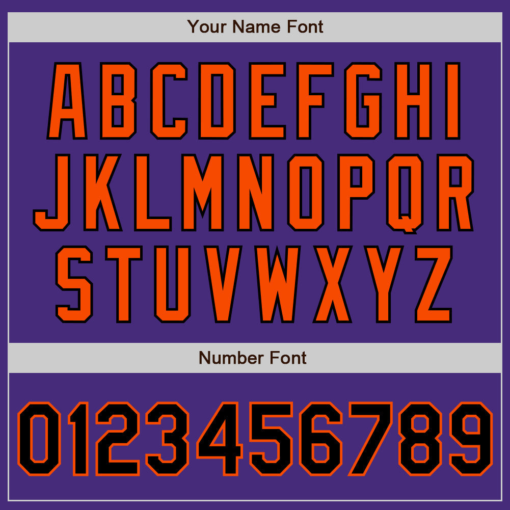 Custom Purple Black-Orange Authentic Baseball Jersey view 5