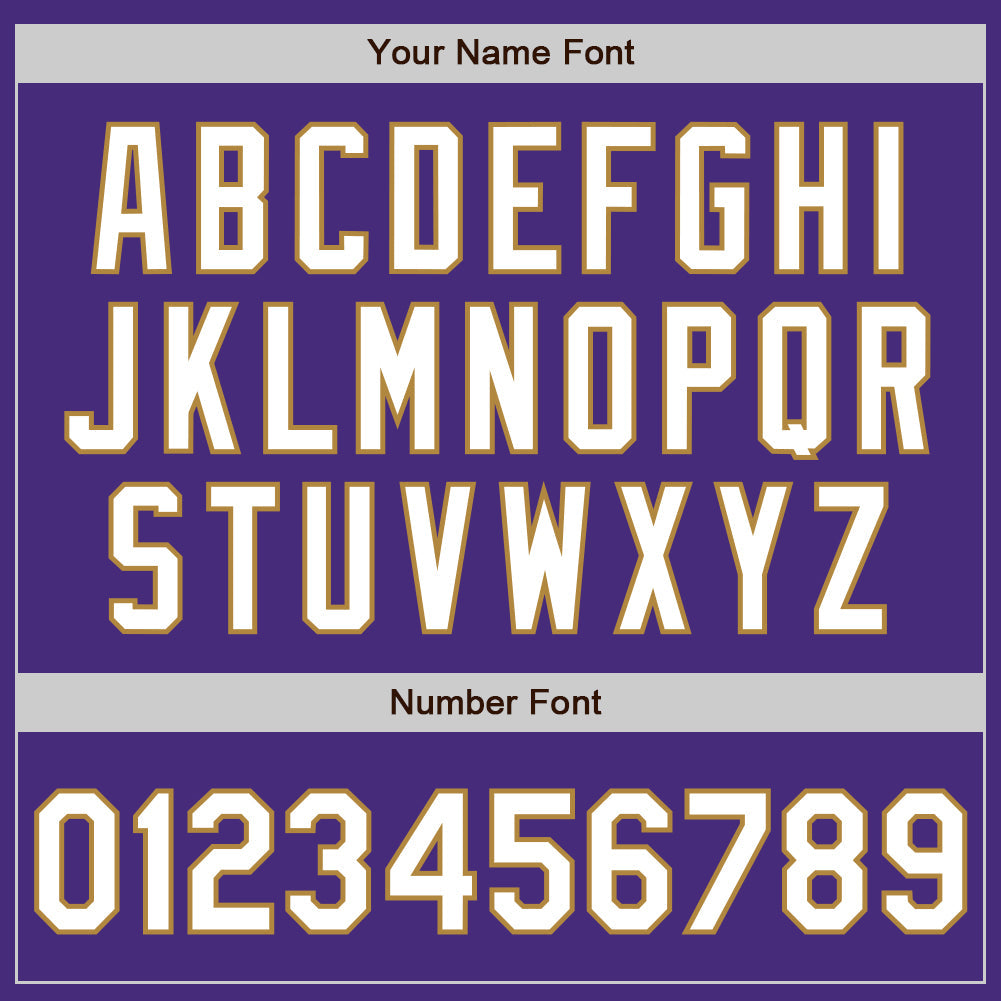 Custom Purple White-Old Gold Authentic Baseball Jersey view 5