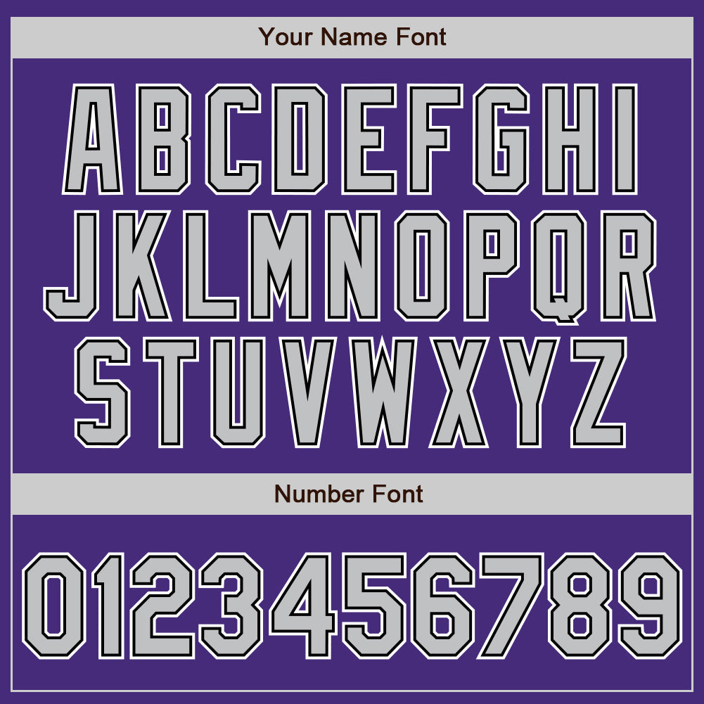 Custom Purple Gray-Black Authentic Baseball Jersey view 5