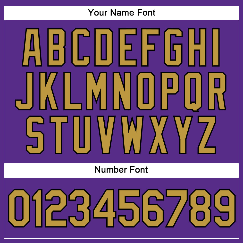 Custom Purple Black Pinstripe Old Gold Authentic Baseball Jersey view 5