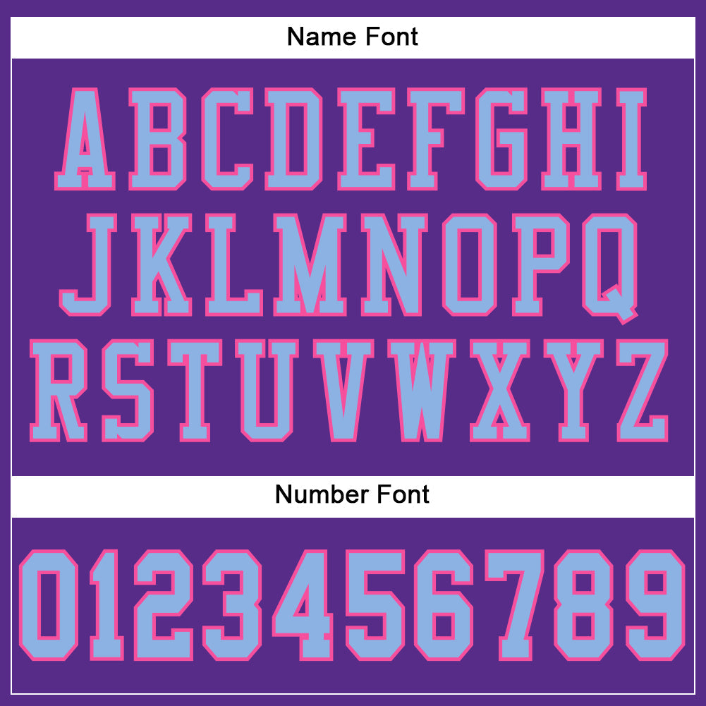 Custom Purple Light Blue-Pink Mesh Authentic Football Jersey view 4