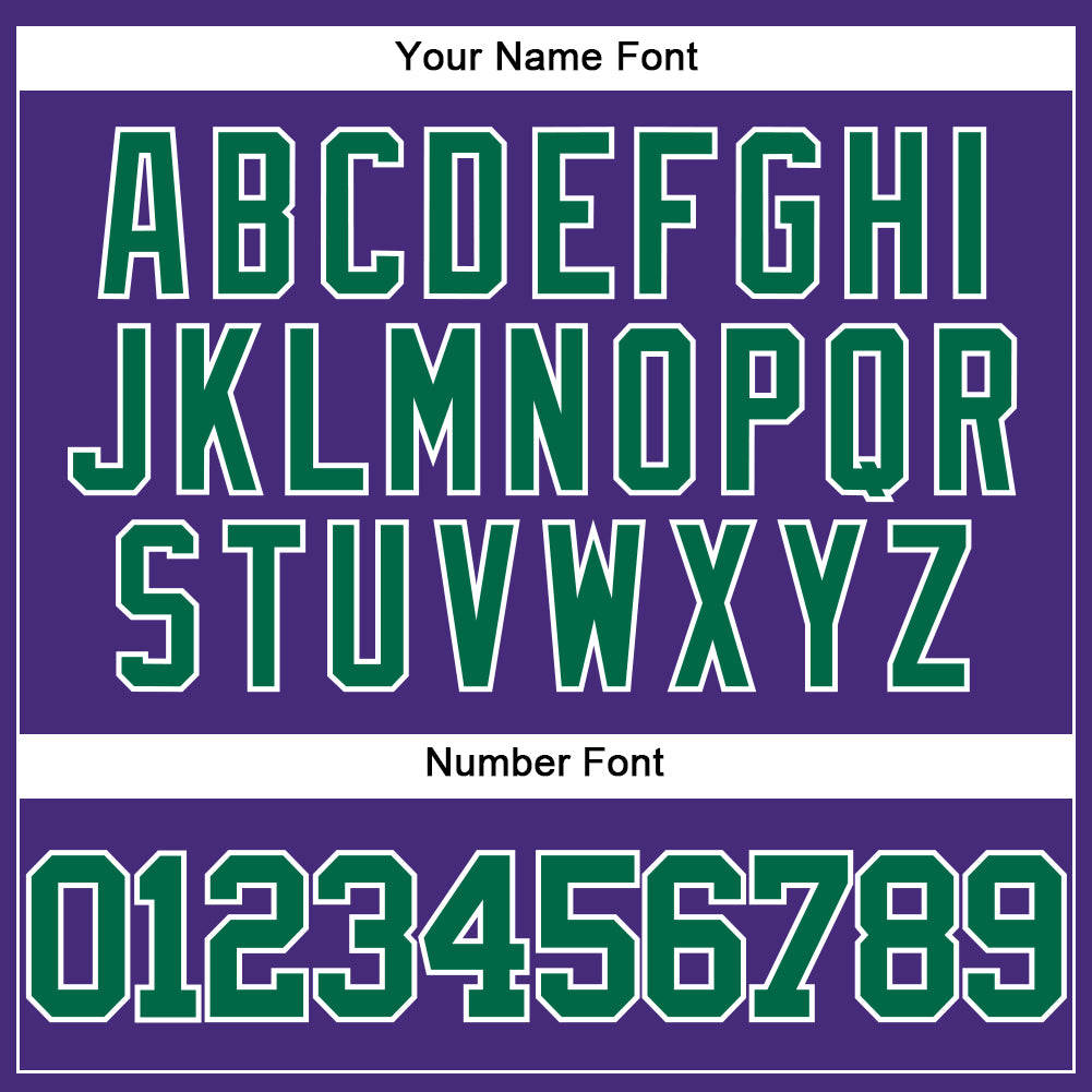 Custom Purple Kelly Green-White Authentic Baseball Jersey view 5