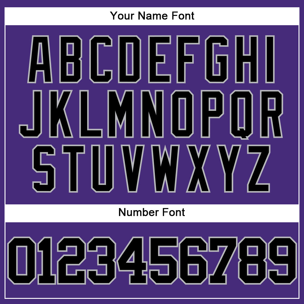Custom Purple Black-Gray Authentic Baseball Jersey view 5