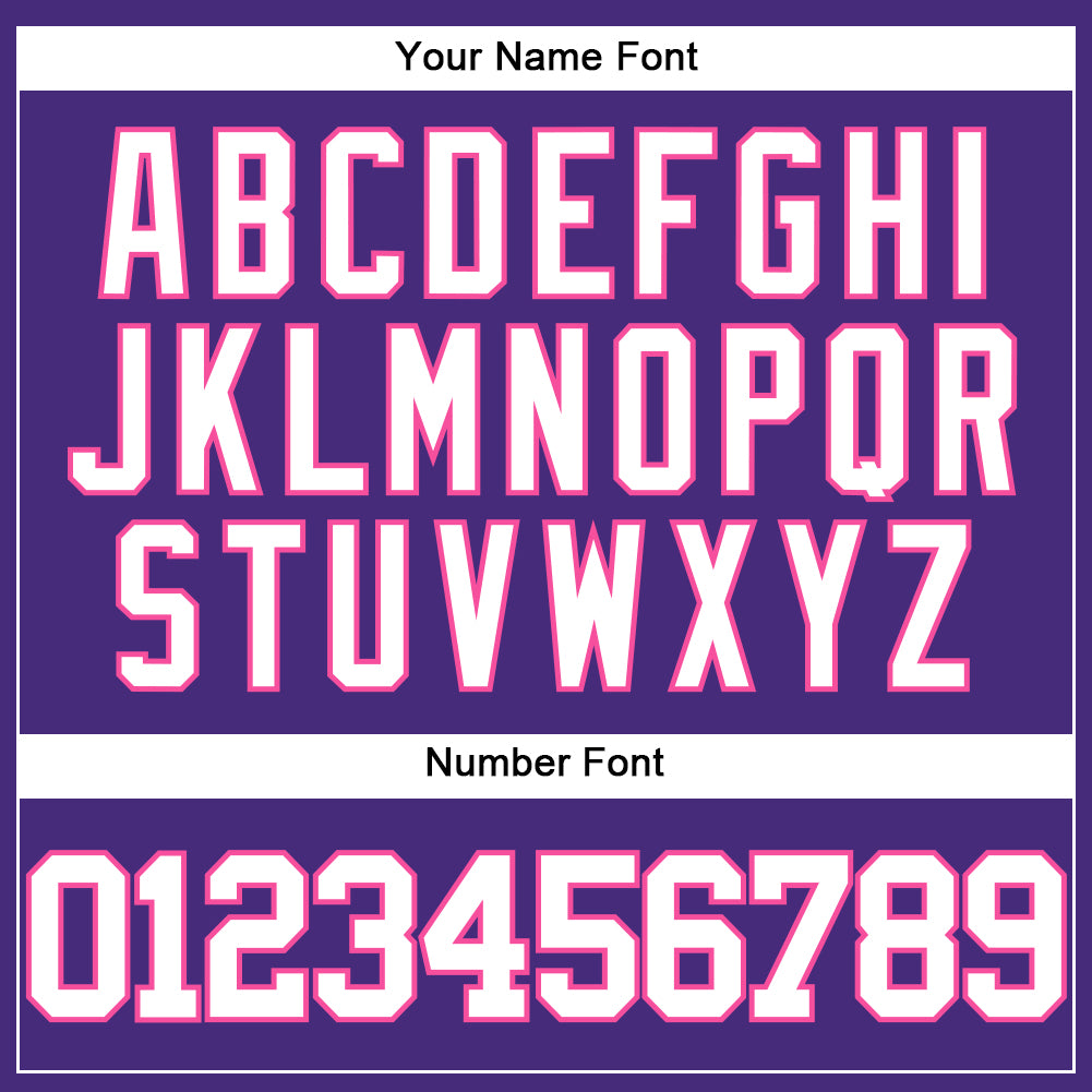 Custom Purple White-Pink Authentic Baseball Jersey view 5