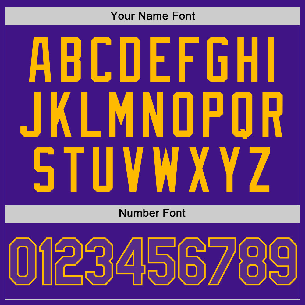 Custom Purple Gold Authentic Throwback Baseball Jersey view 5