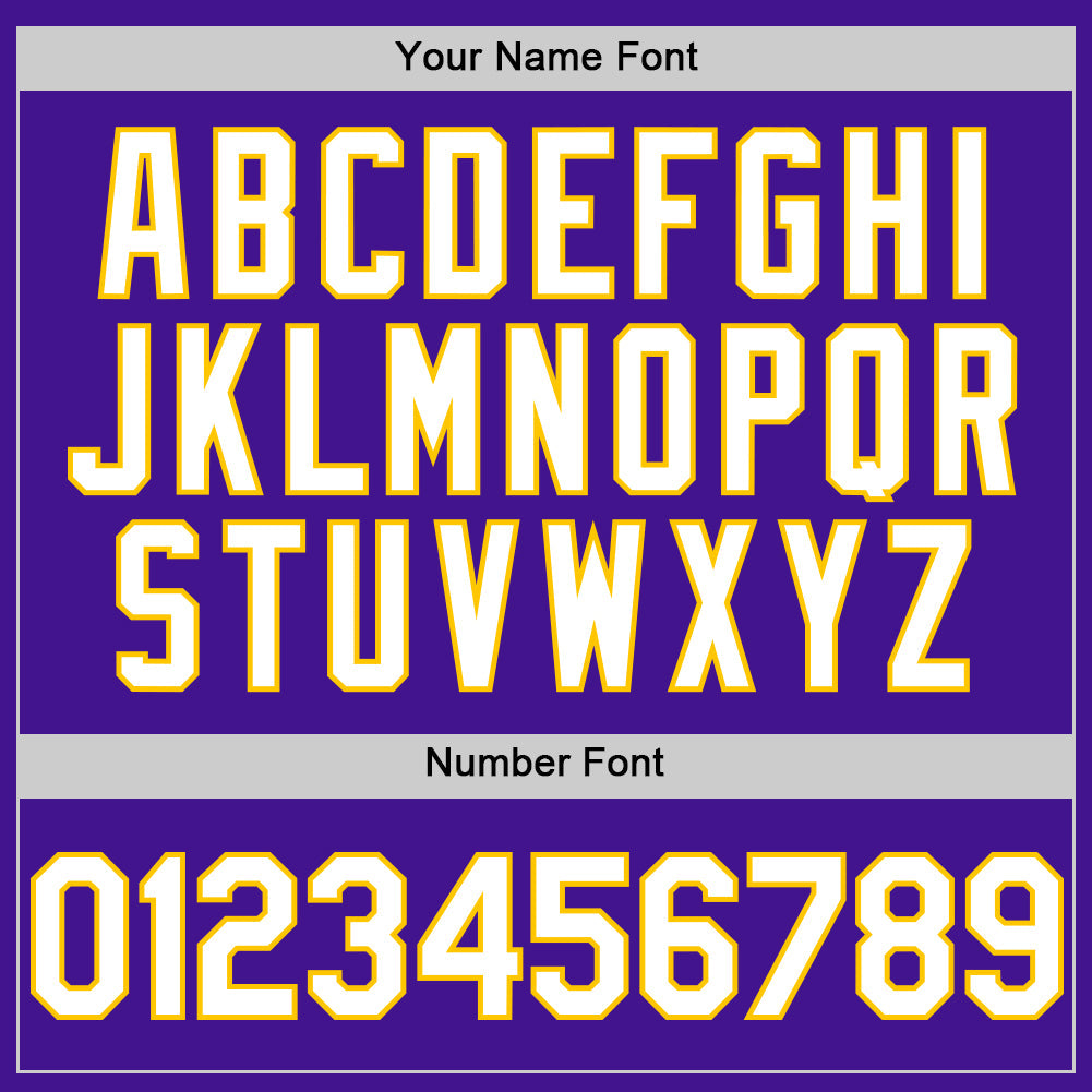 Custom Purple White-Yellow Mesh Authentic Throwback Baseball Jersey view 5