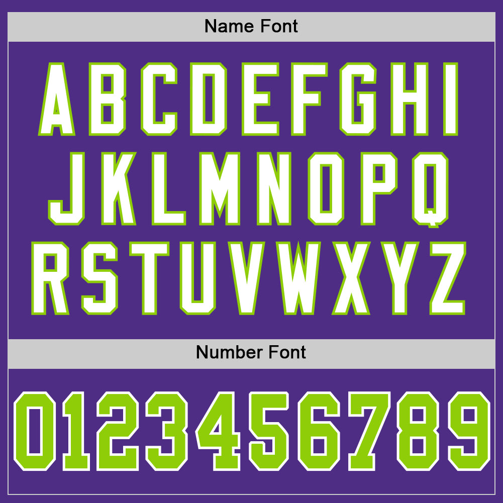 Custom Purple Neon Green-White Mesh Authentic Throwback Football Jersey view 4