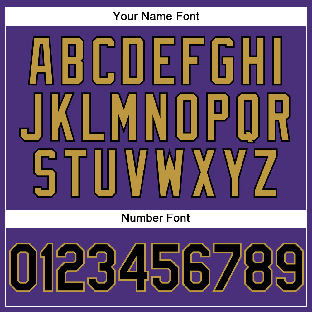 Custom Stitched Purple Black-Old Gold Sports Pullover Sweatshirt Hoodie view 5