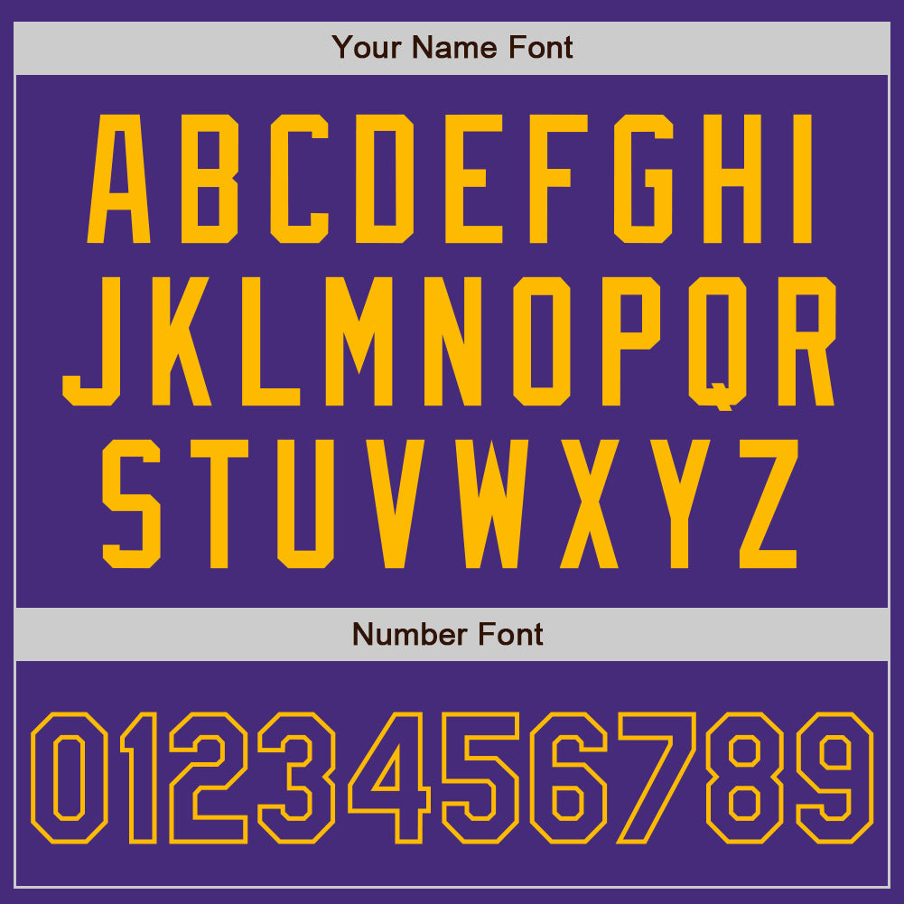 Custom Purple Gold Authentic Baseball Jersey view 8