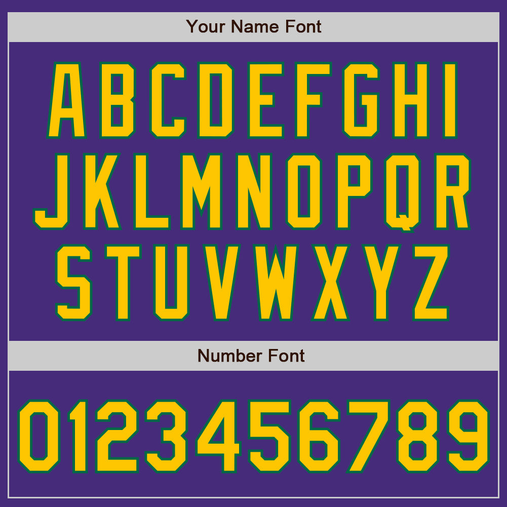 Custom Purple Yellow-Kelly Green Authentic Baseball Jersey view 8